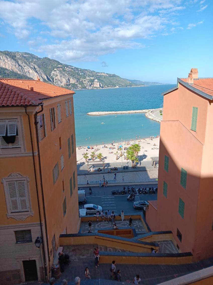 Duplex Vue Mer 50M De La Plage Des Sablettes Menton Buitenkant foto